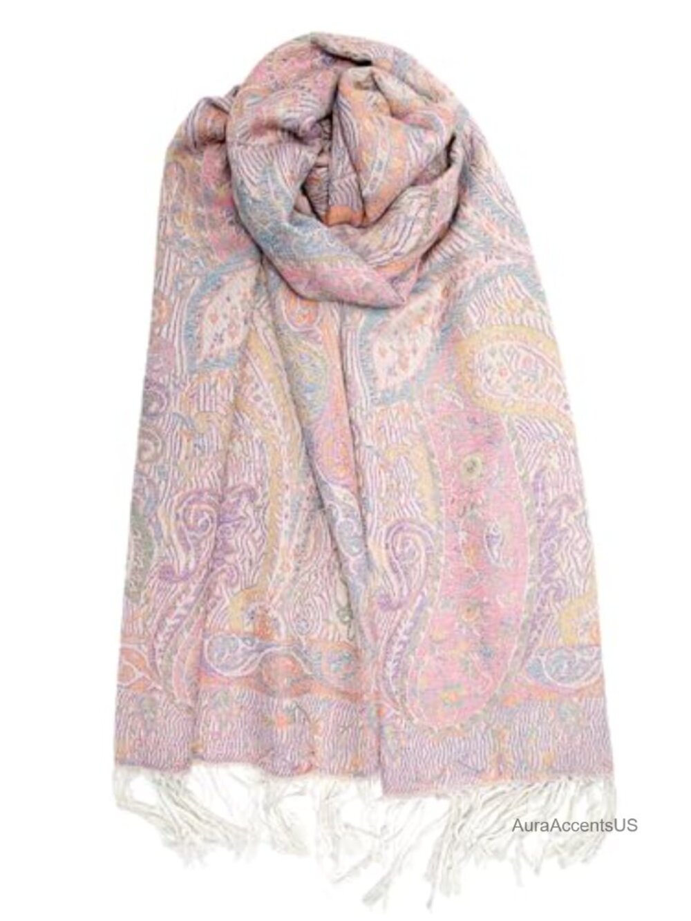 Reversible Paisley Pashmina Shawl Wrap - Lightweight Viscose Acrylic Scarf